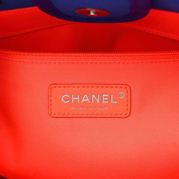 CHANEL Mixed Fibers Mini Deauville Tote Blue Orange - Picture 6 of 6